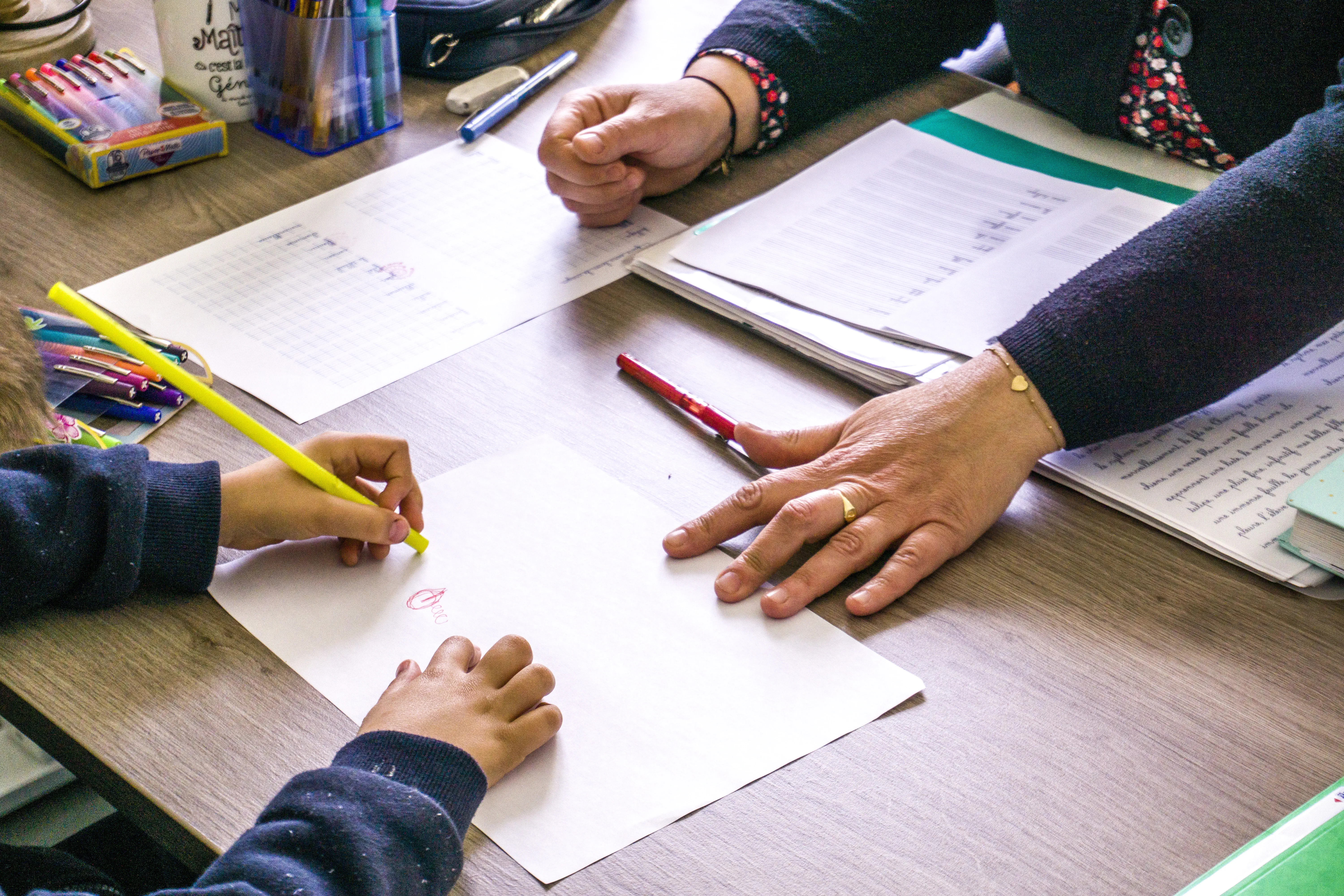 Espace de travail pour la rééducation de l'écriture